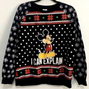 **** Disney Mickey Mouse I Can Explain Christmas Sweatshirt Junior Size 11-13